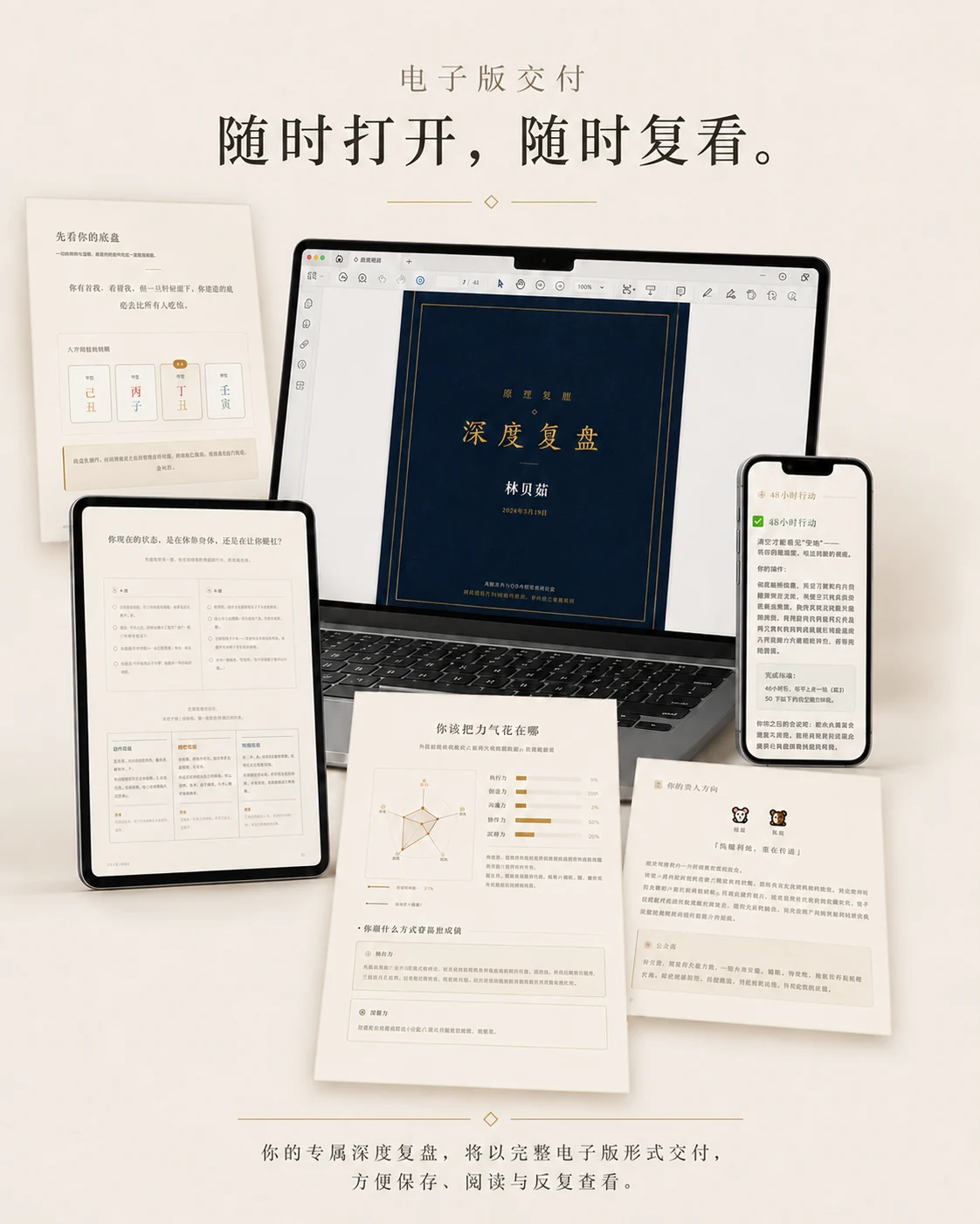 电子版交付，随时打开，随时复看